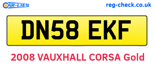 DN58EKF are the vehicle registration plates.