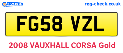 FG58VZL are the vehicle registration plates.
