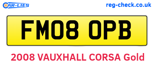 FM08OPB are the vehicle registration plates.