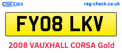 FY08LKV are the vehicle registration plates.