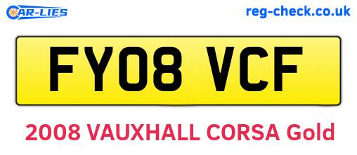 FY08VCF are the vehicle registration plates.
