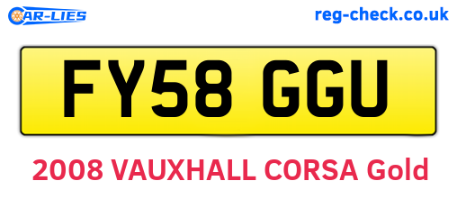 FY58GGU are the vehicle registration plates.