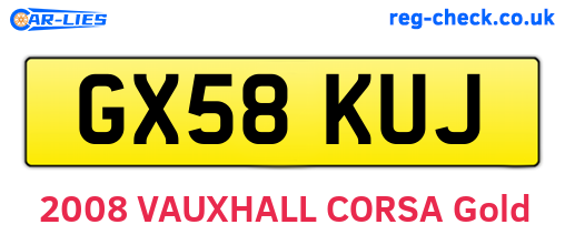 GX58KUJ are the vehicle registration plates.