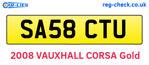 SA58CTU are the vehicle registration plates.