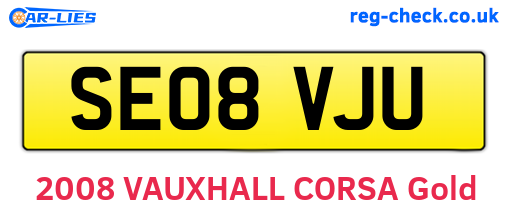 SE08VJU are the vehicle registration plates.