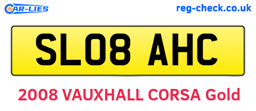 SL08AHC are the vehicle registration plates.
