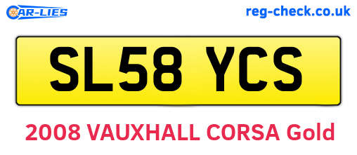 SL58YCS are the vehicle registration plates.