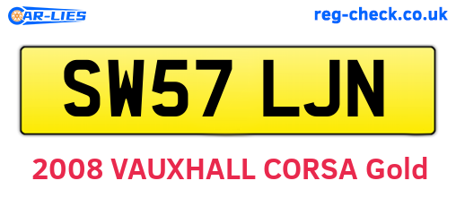 SW57LJN are the vehicle registration plates.