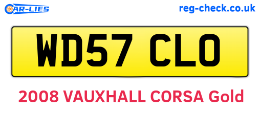 WD57CLO are the vehicle registration plates.