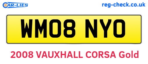 WM08NYO are the vehicle registration plates.
