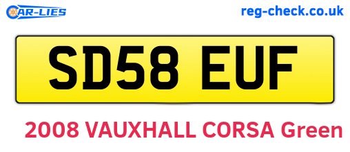 SD58EUF are the vehicle registration plates.
