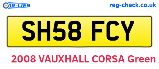 SH58FCY are the vehicle registration plates.