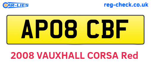 AP08CBF are the vehicle registration plates.