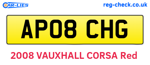 AP08CHG are the vehicle registration plates.