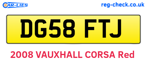 DG58FTJ are the vehicle registration plates.