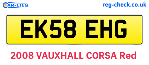 EK58EHG are the vehicle registration plates.
