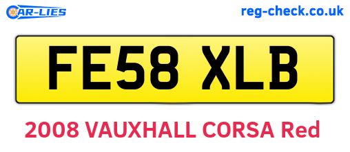FE58XLB are the vehicle registration plates.