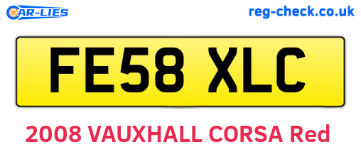 FE58XLC are the vehicle registration plates.