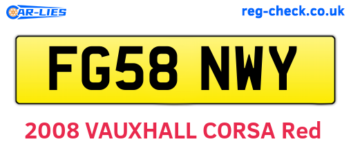 FG58NWY are the vehicle registration plates.