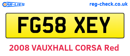 FG58XEY are the vehicle registration plates.