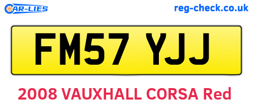 FM57YJJ are the vehicle registration plates.