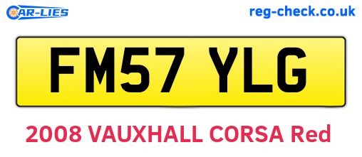 FM57YLG are the vehicle registration plates.