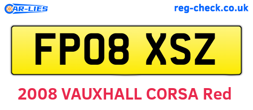FP08XSZ are the vehicle registration plates.