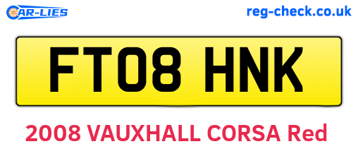 FT08HNK are the vehicle registration plates.