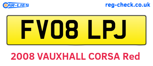 FV08LPJ are the vehicle registration plates.