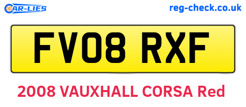 FV08RXF are the vehicle registration plates.