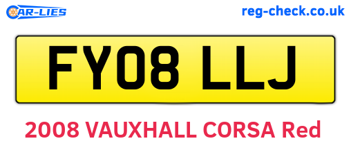 FY08LLJ are the vehicle registration plates.