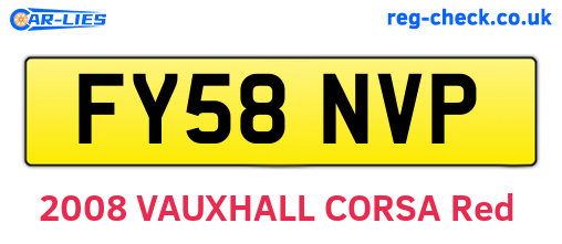 FY58NVP are the vehicle registration plates.