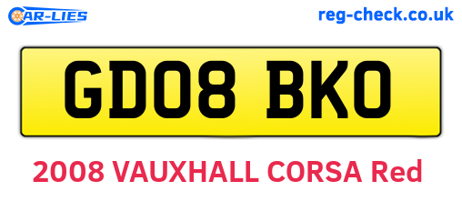 GD08BKO are the vehicle registration plates.