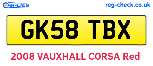 GK58TBX are the vehicle registration plates.