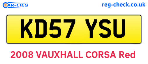 KD57YSU are the vehicle registration plates.