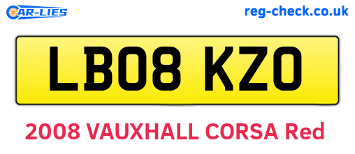 LB08KZO are the vehicle registration plates.