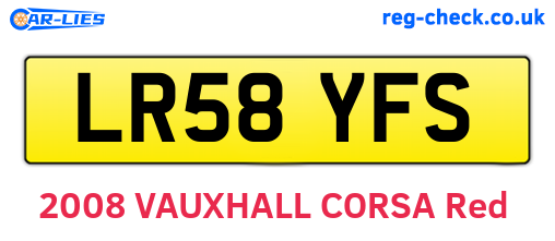 LR58YFS are the vehicle registration plates.