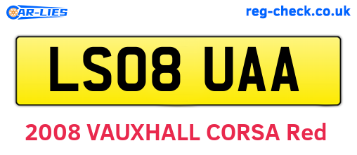 LS08UAA are the vehicle registration plates.