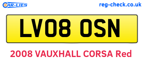 LV08OSN are the vehicle registration plates.