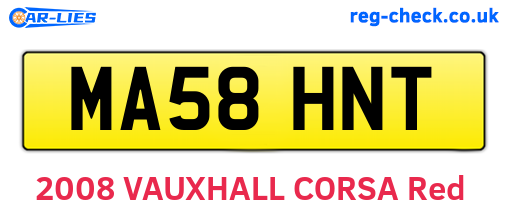 MA58HNT are the vehicle registration plates.