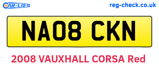 NA08CKN are the vehicle registration plates.