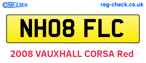 NH08FLC are the vehicle registration plates.