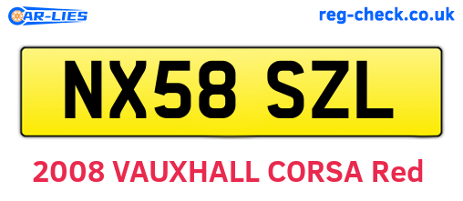 NX58SZL are the vehicle registration plates.