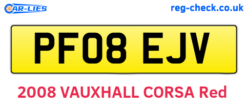 PF08EJV are the vehicle registration plates.