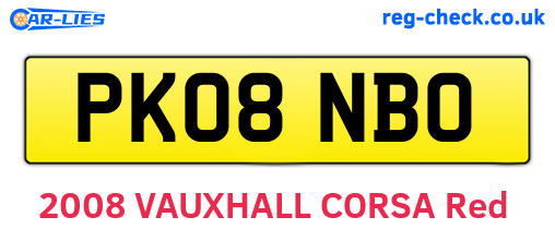 PK08NBO are the vehicle registration plates.
