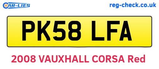 PK58LFA are the vehicle registration plates.