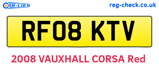 RF08KTV are the vehicle registration plates.