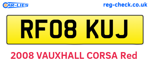 RF08KUJ are the vehicle registration plates.