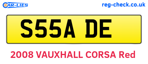S55ADE are the vehicle registration plates.