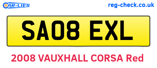 SA08EXL are the vehicle registration plates.